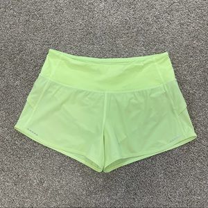 Lululemon Athletica Spring Green Speed Up Low-Rise Lined Shorts